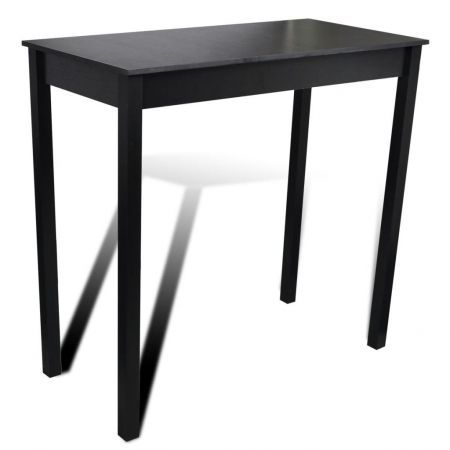 Bar Table with 2 Bar Chairs Black