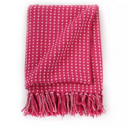 Throw Cotton Squares 160x210 cm Pink