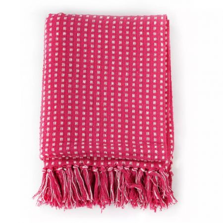 Throw Cotton Squares 220x250 cm Pink