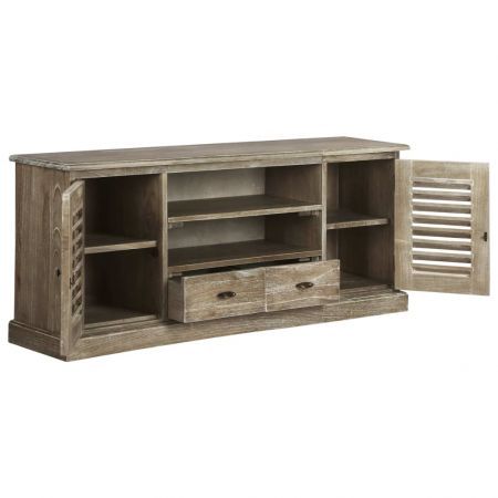 TV Cabinet Solid Mindi Wood 145x35x60 cm