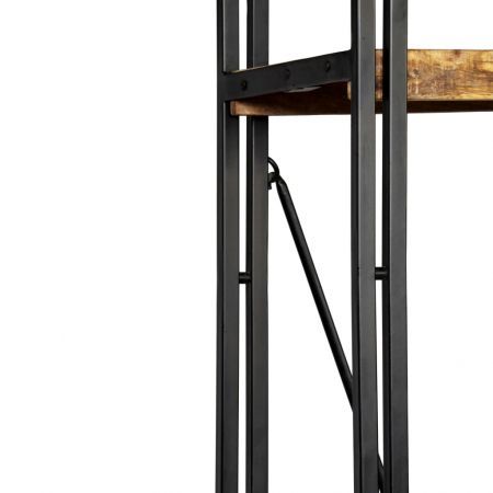 5-Tier Bookcase Solid Mango Wood and Steel 140x30x180 cm