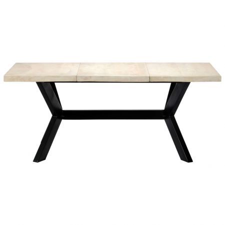 Dining Table White 180x90x75 cm Solid Mango Wood