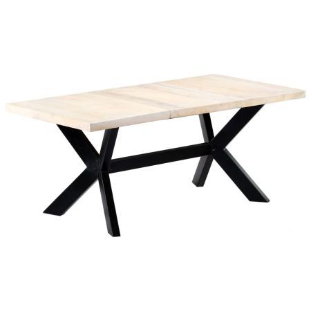 Dining Table White 180x90x75 cm Solid Mango Wood