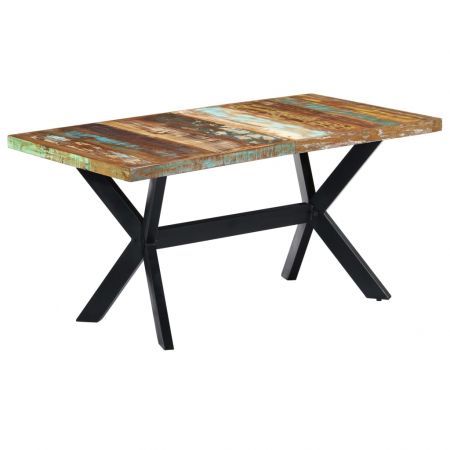 Dining Table 160x80x75 cm Solid Reclaimed Wood