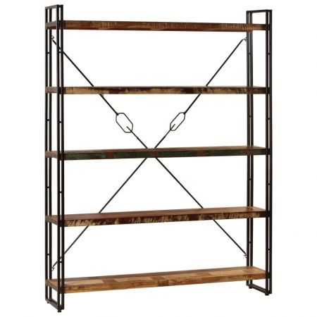 5-Tier Bookcase 140x30x180 cm Solid Reclaimed Wood