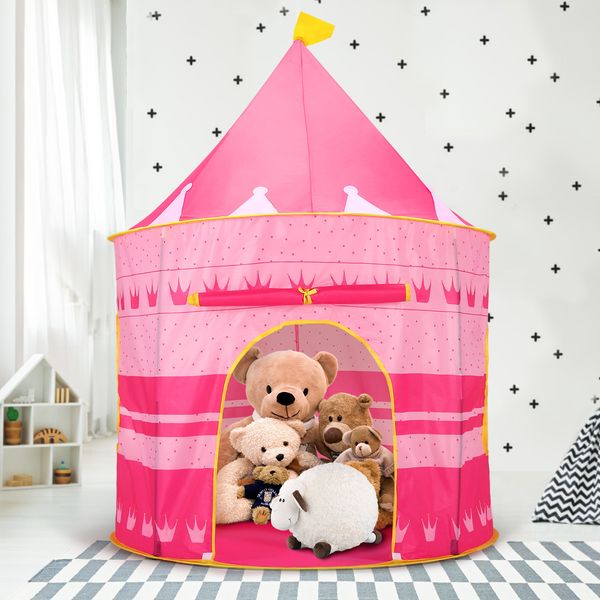 Kids Play Tent Princess Castle for Girls Children Play House Indoor Outdoor Game Pink