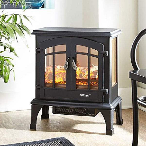 1800W Portable Freestanding 22-inch Electric Fireplace Stove Heater Thermostat 3D Flame Effect