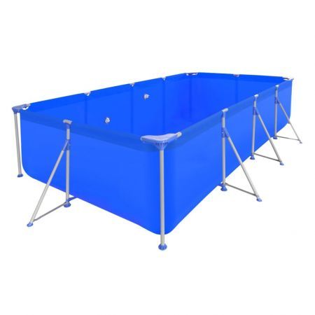 Swimming Pool with Ladder Steel 394 x 207 x 80 cm