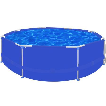 Swimming Pool Steel Frame Round 300 x 76 cm with Ladder