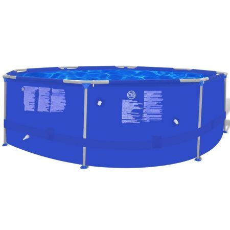 Swimming Pool Steel Frame Round 300 x 76 cm with Ladder