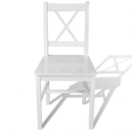 Dining Chairs 6 pcs White Pinewood