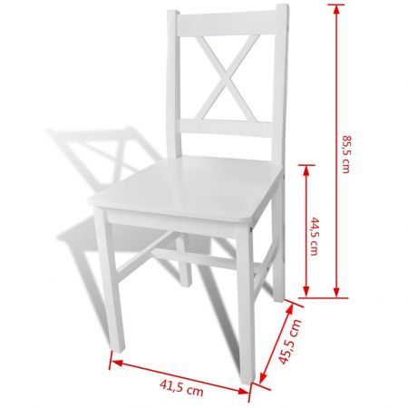 Dining Chairs 6 pcs White Pinewood