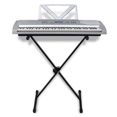 61-key Electric Keyboard with Music Stand + Adjustable Keyboard Stand