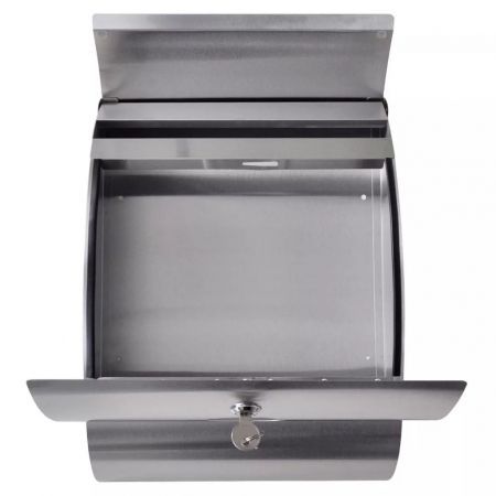 Double Mailbox on Stand Stainless Steel