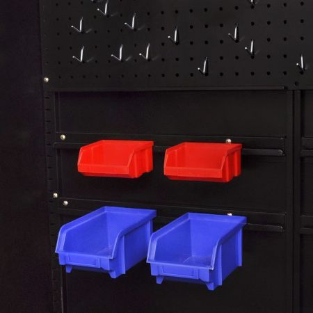 Metal Tool Storage Cabinet with Removable Tool Chest Black-red