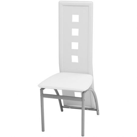 Dining Chairs 6 pcs White Faux Leather