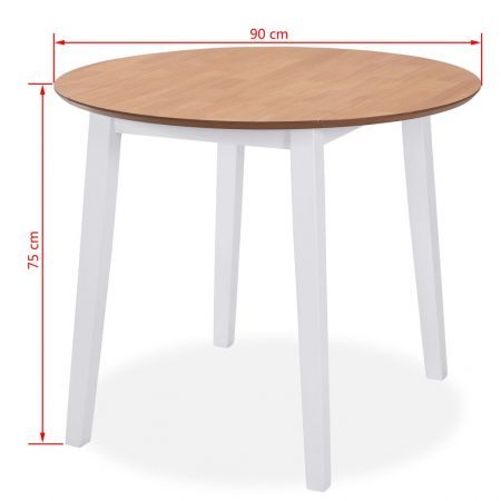 Dining Set 3 Pieces MDF and Rubberwood White