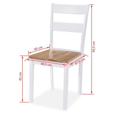 Dining Set 3 Pieces MDF and Rubberwood White