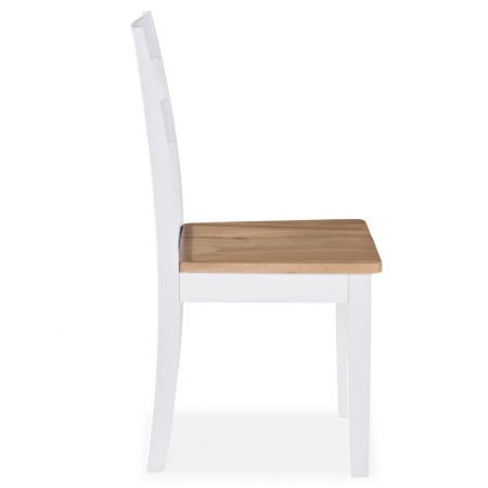 Dining Chairs 6 pcs White Solid Rubber Wood