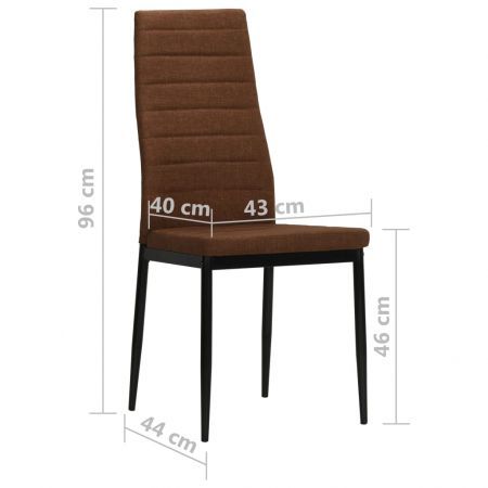 Dining Chairs 6 pcs Brown Fabric