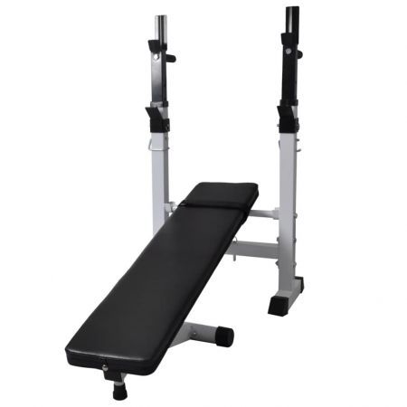 Workout Bench with Weight Rack Barbell and Dumbbell Set 60.5kg