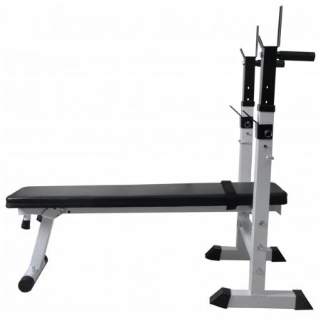 Workout Bench with Weight Rack Barbell and Dumbbell Set 60.5kg