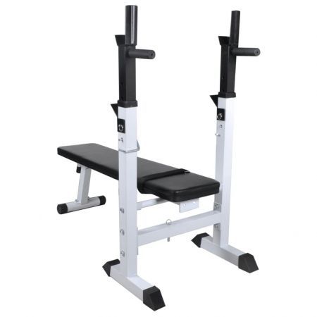 Workout Bench with Weight Rack Barbell and Dumbbell Set 60.5kg