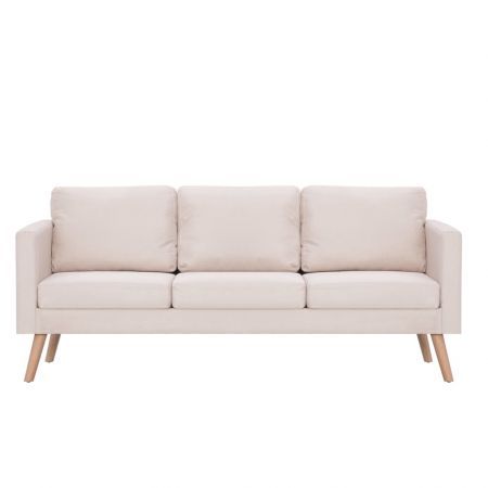 3-Seater Sofa Fabric Cream