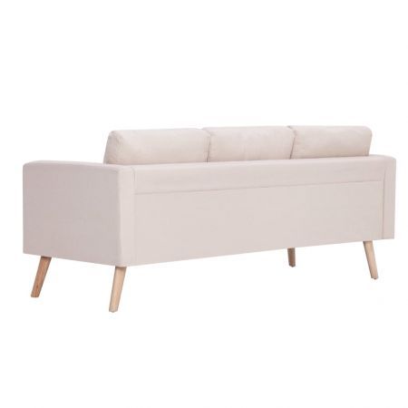 3-Seater Sofa Fabric Cream