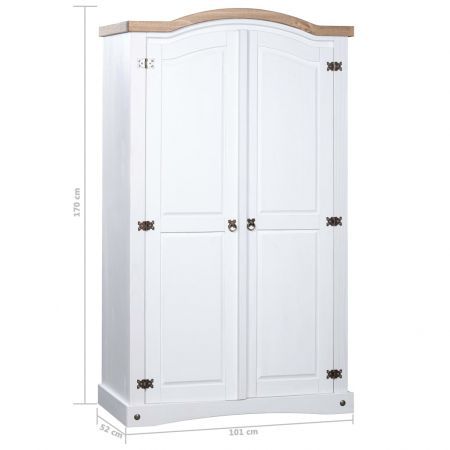 Wardrobe Mexican Pine Corona Range 2 Doors White