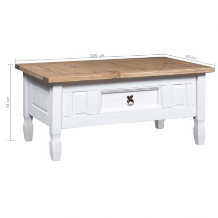 Coffee Table Mexican Pine Corona Range White 100x60x45 cm