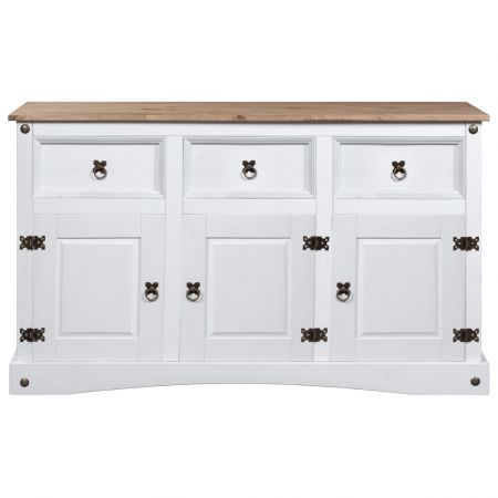 Sideboard Solid Mexican Pinewood Corona Range White 132x43x78 cm