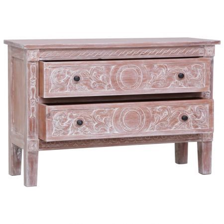 Sideboard with 2 Drawers 90x30x60 cm Solid Mahogany Wood