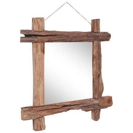 Log Mirror Natural 70x70 cm Solid Reclaimed Wood