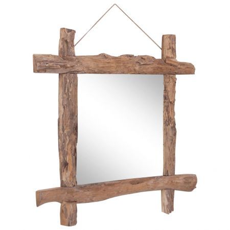 Log Mirror Natural 70x70 cm Solid Reclaimed Wood