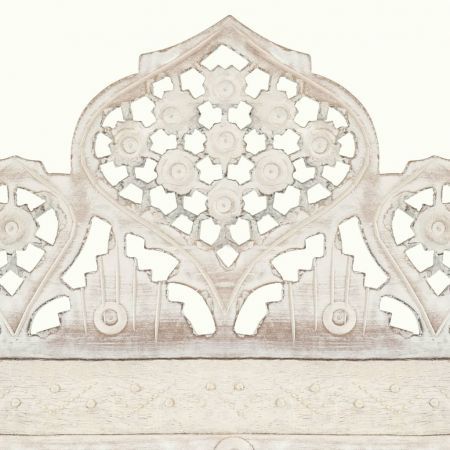 Hand carved 4-Panel Room Divider White 160x165 cm Solid Mango Wood