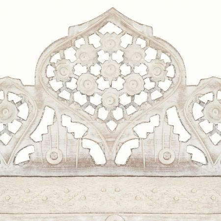 Hand carved 5-Panel Room Divider White 200x165 cm Solid Mango Wood