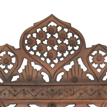 Hand carved 4-Panel Room Divider Brown 160x165 cm Solid Mango Wood