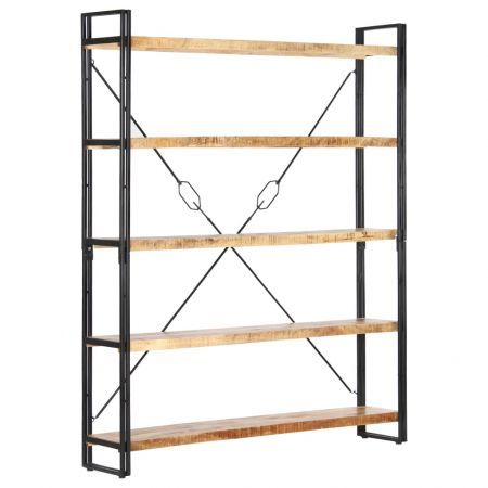 5-Tier Bookcase 140x30x180 cm Solid Mango Wood