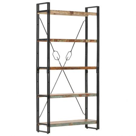 5-Tier Bookcase 90x30x180 cm Solid Reclaimed Wood