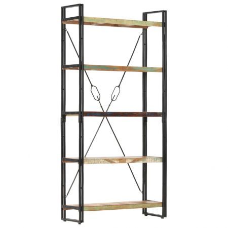 5-Tier Bookcase 90x30x180 cm Solid Reclaimed Wood