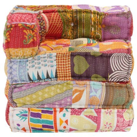 Modular Pouffe Patchwork Fabric