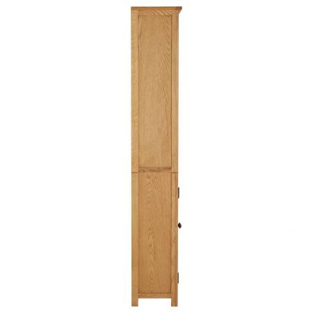 Bookcase with 2 Doors 90x30x200 cm Solid Oak Wood