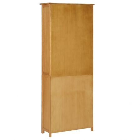 Bookcase with 2 Doors 90x30x200 cm Solid Oak Wood