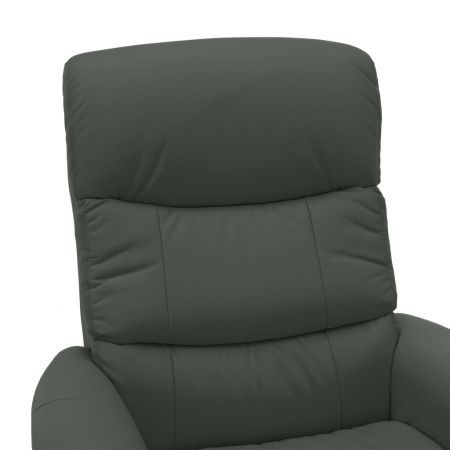 Reclining Chair Anthracite Faux Leather and Bentwood