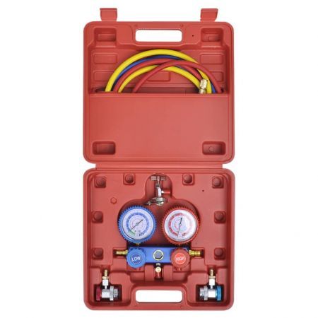 Single Stage Vacuum Pump with 2-Way Manifold Gauge Set