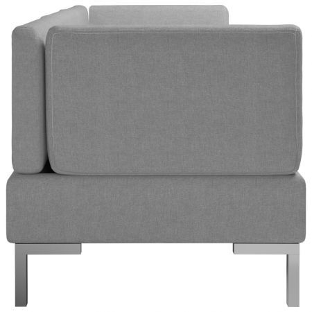 3 Piece Sofa Set Fabric Light Grey