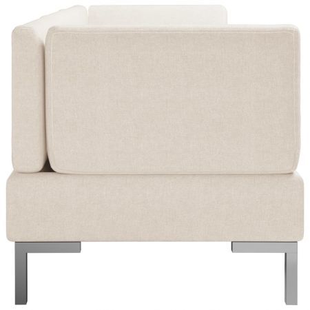 3 Piece Sofa Set Fabric Cream