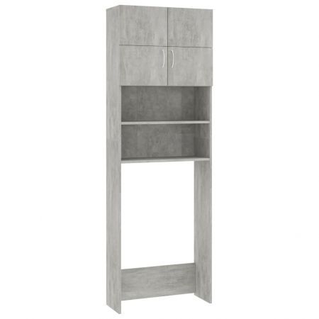 Washing Machine Cabinet Set Concrete Grey Chipboard