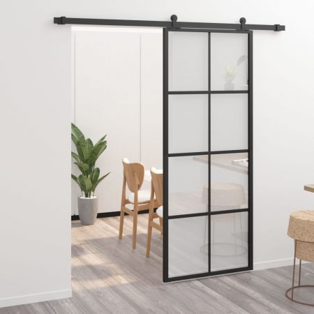 Sliding Door Aluminium and ESG Glass with Hardware 76x205cm